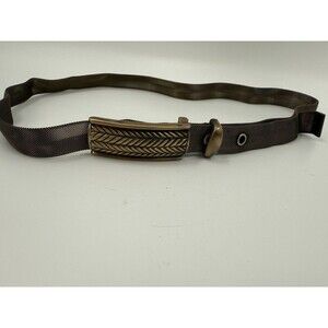 KAREN CALLAN Women's Vintage Metal Mesh Slim Buckle Belt Pewter Size 32 Waist